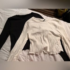 2 lettuce cut long sleeve tops from SHEIN